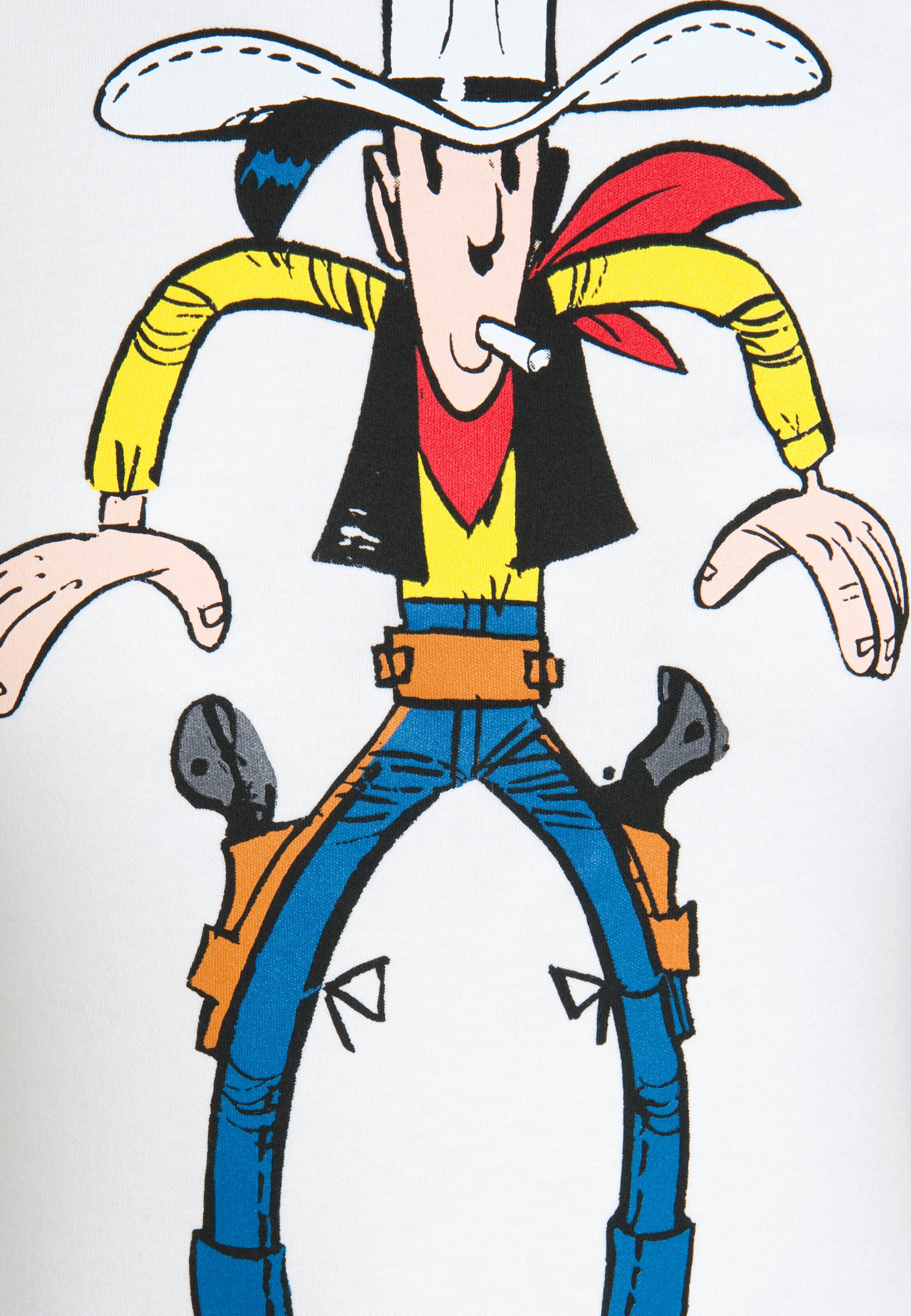 LOGOSHIRT Shirt 'Lucky Luke' in Wit
