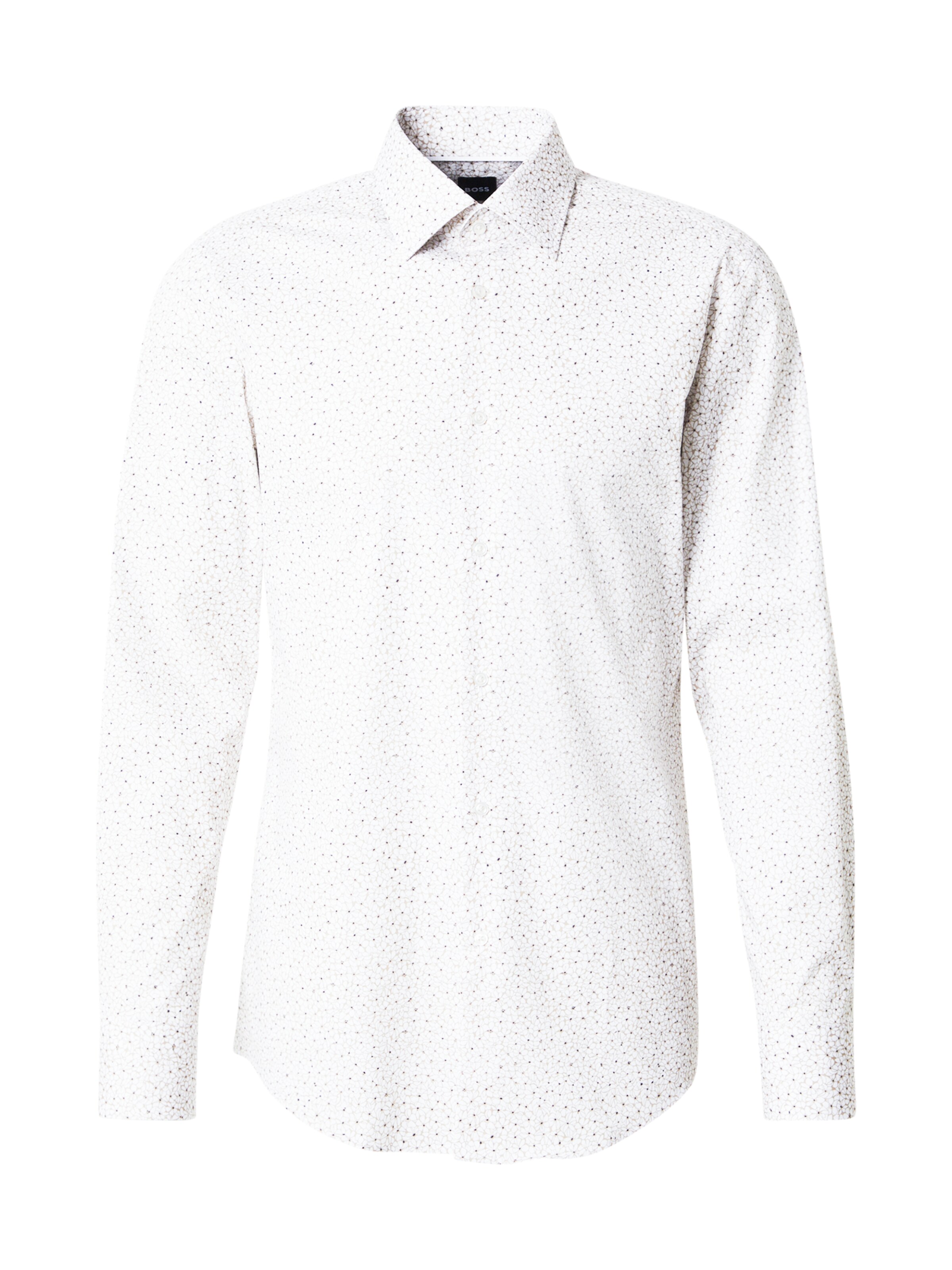 BOSS Slim fit Overhemd 'H-HANK' in Beige: voorkant