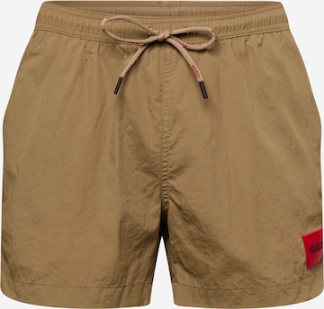 HUGO Red Board Shorts 'DOMINICA' in Brown: front