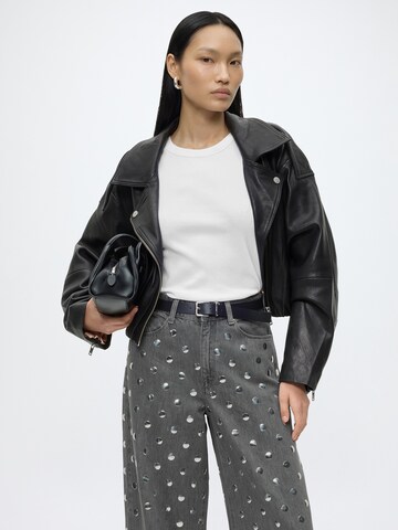 Karl LagerfeldWide Leg/ Široke nogavice Traperice - siva boja