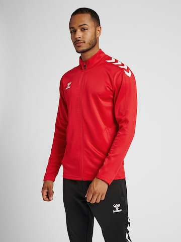 Hummel Sports sweat jacket in Red: front