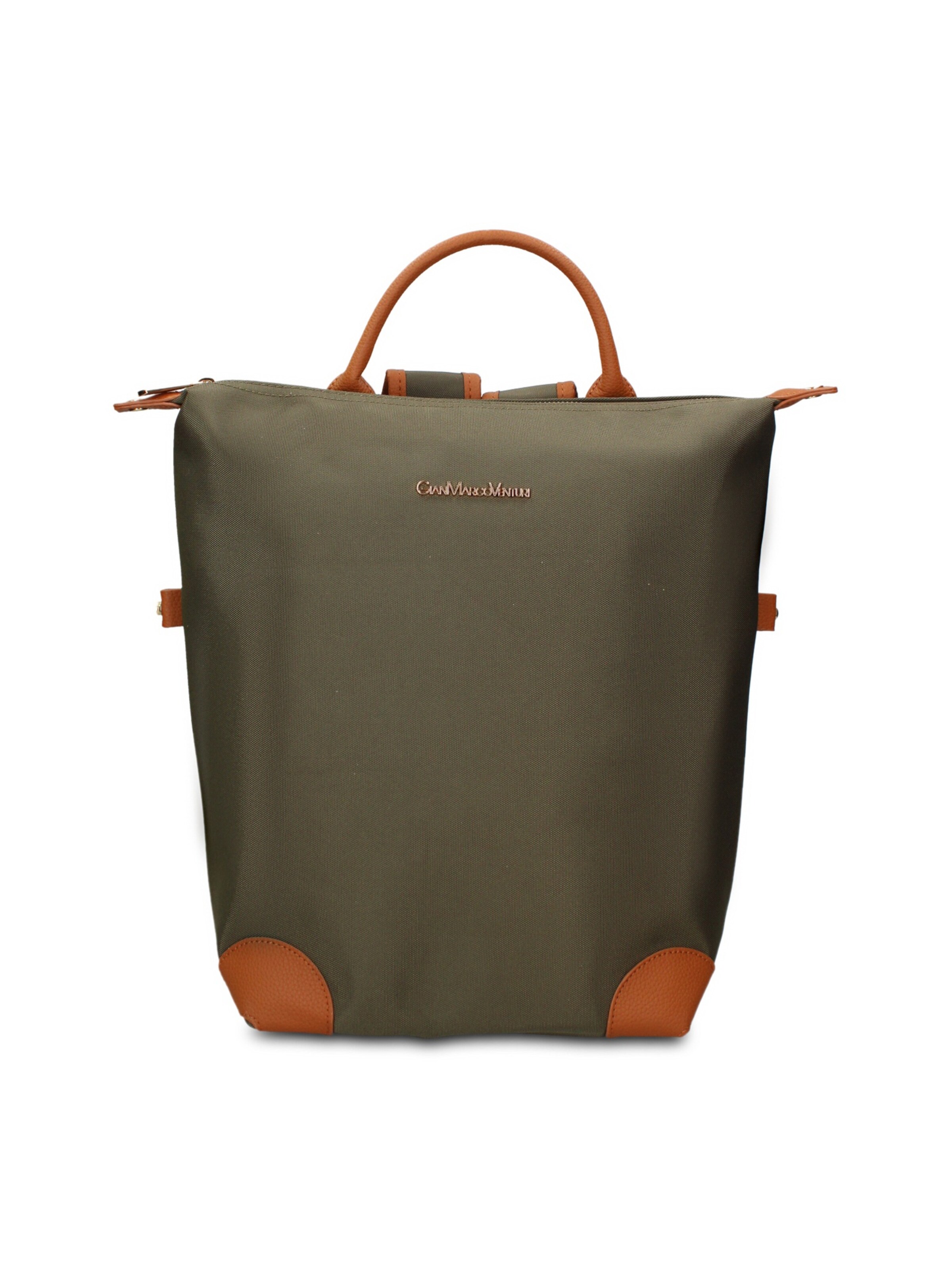 Zaino 'Zaino Novara Elite Gianmarco Venturi - Pelle Vegana 100% PU' di GianMarco Venturi in verde: frontale