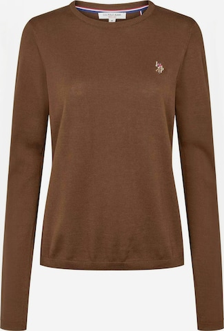 Pull-over ' UWMie ' U.S. POLO ASSN. en marron : devant