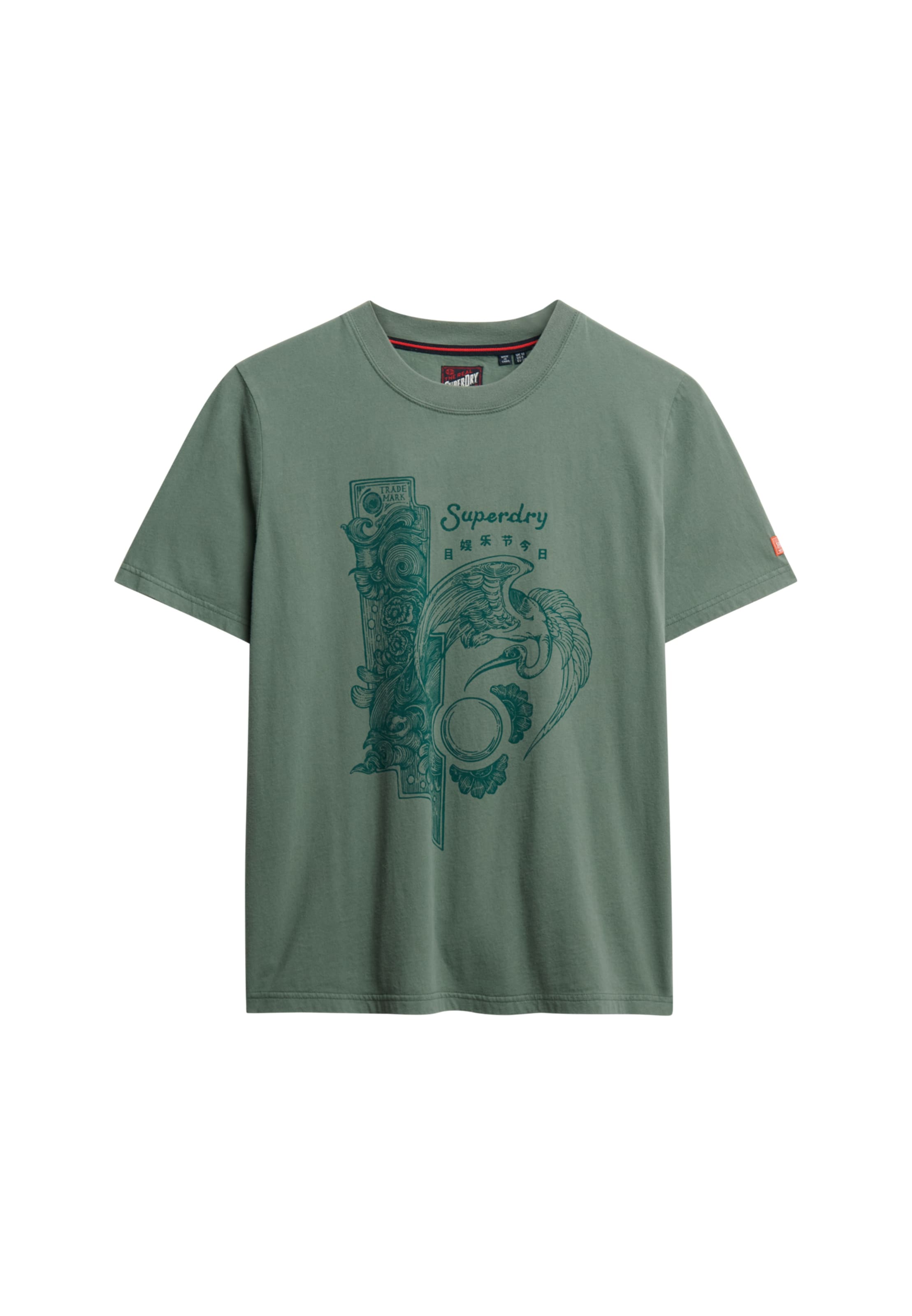 Superdry & Co Shirt 'Tokyo Narrative' in Green: front