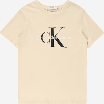 T-Shirt Calvin Klein Jeans en beige : devant