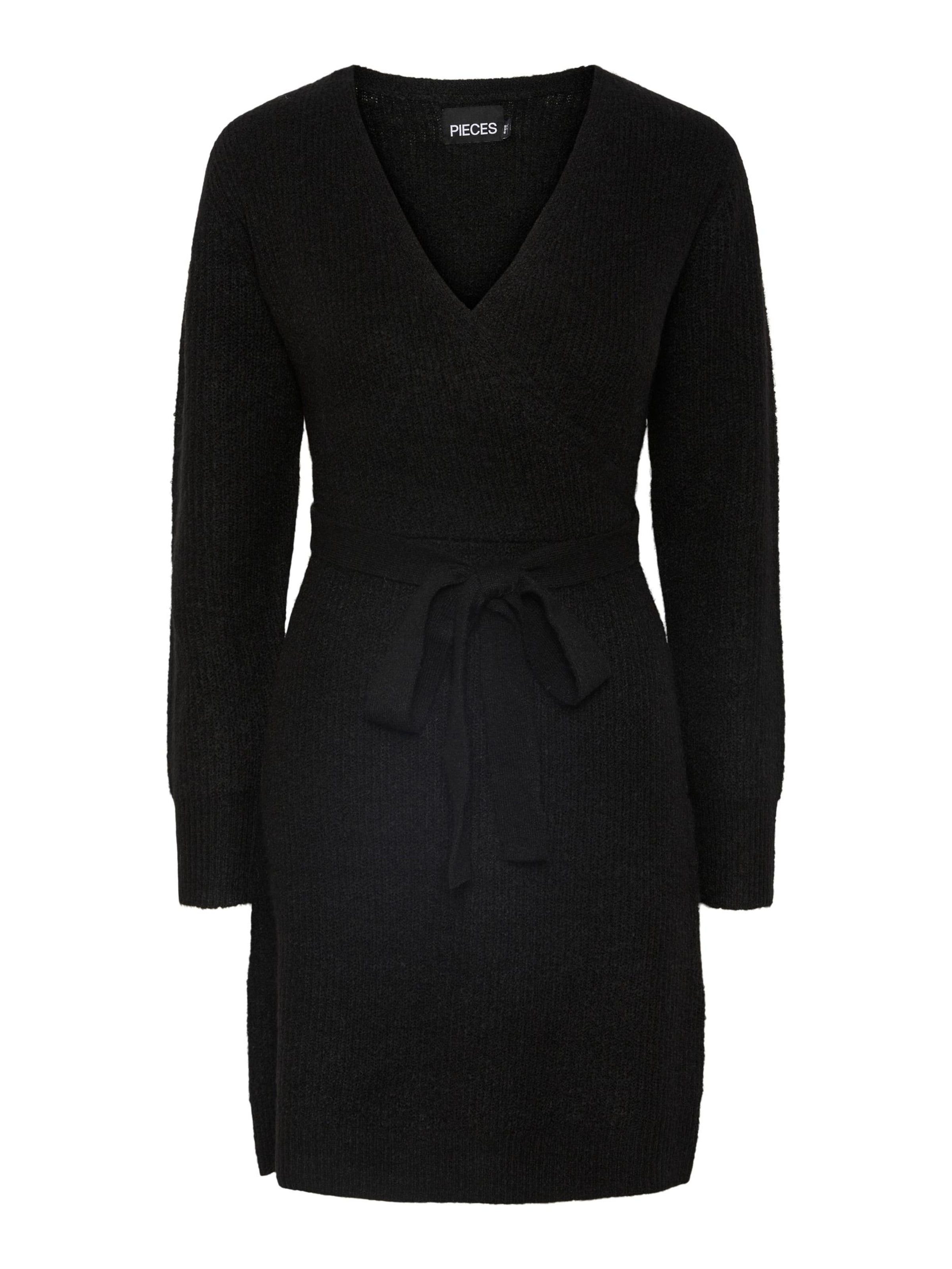 PIECES Kötött ruhák 'ELLEN' - fekete: elől