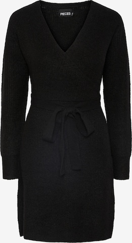 PIECES Knitted dress 'ELLEN' in Black: front