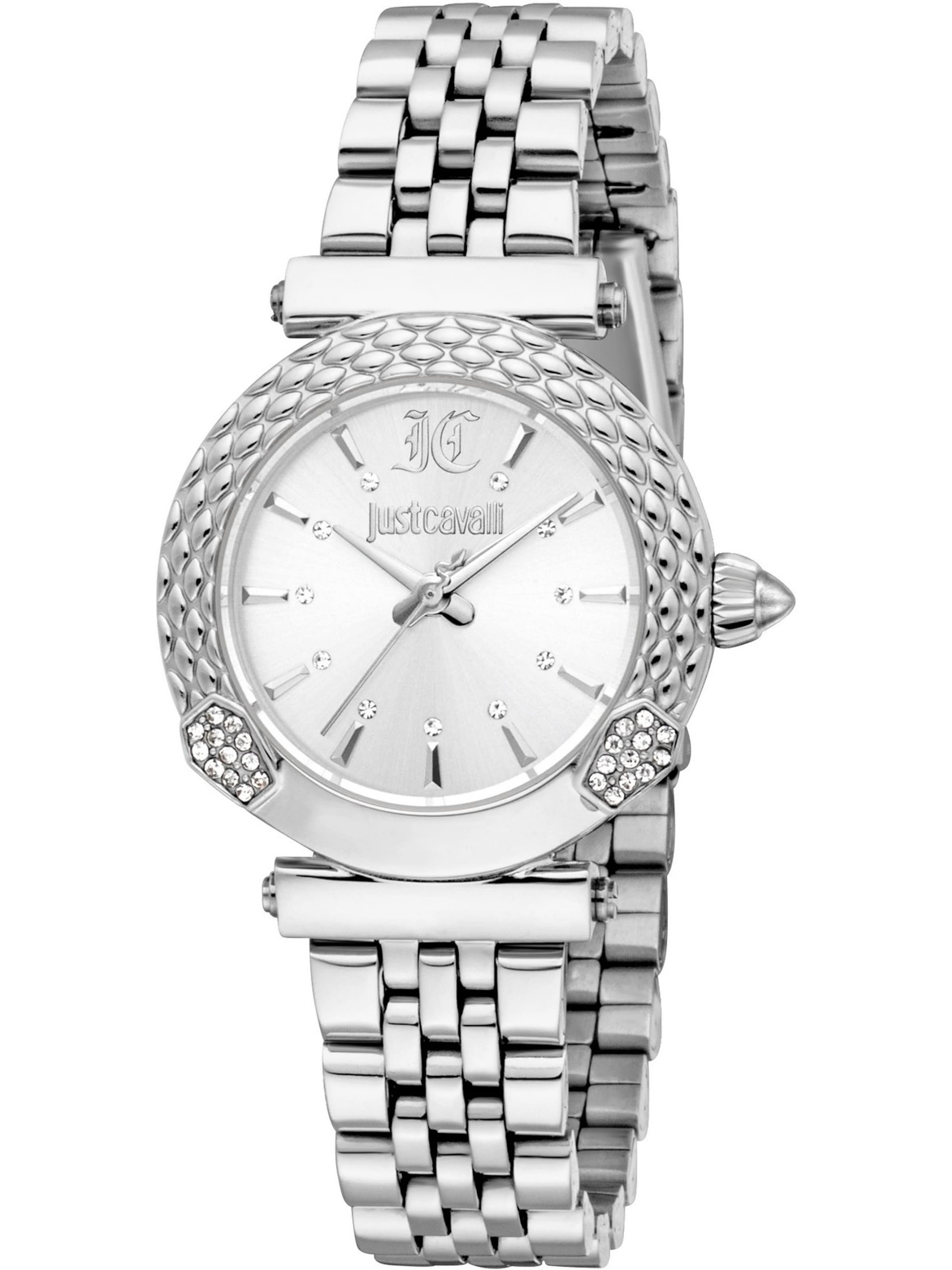 Just Cavalli Analoguhr in Silber: Vorderseite