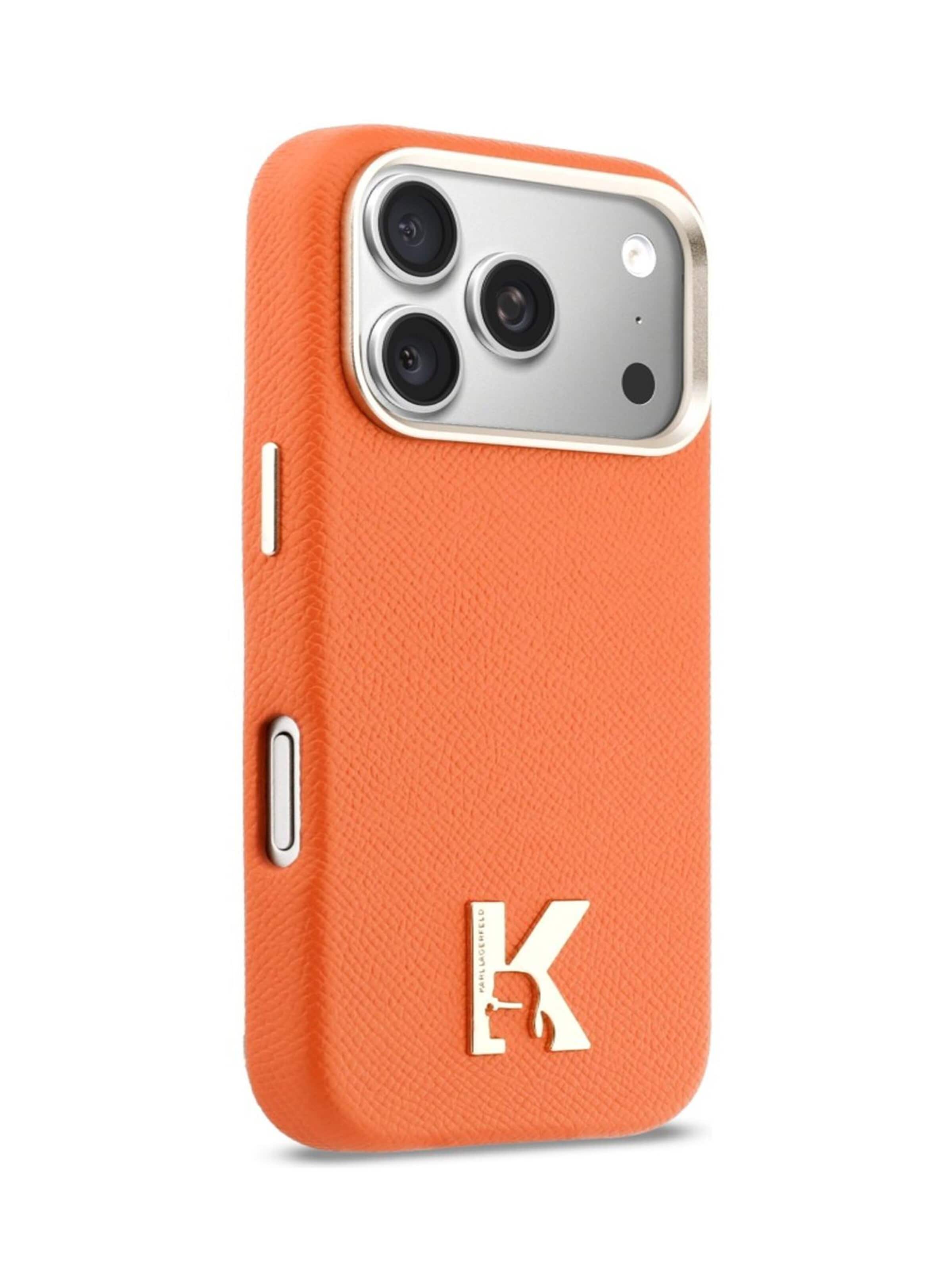 CG Mobile Smartphone Case 'Karl Lagerfeld Karl Head Logo MagSafe for iPhone 18 Pro / iPhone 17 Pro' in Orange: front