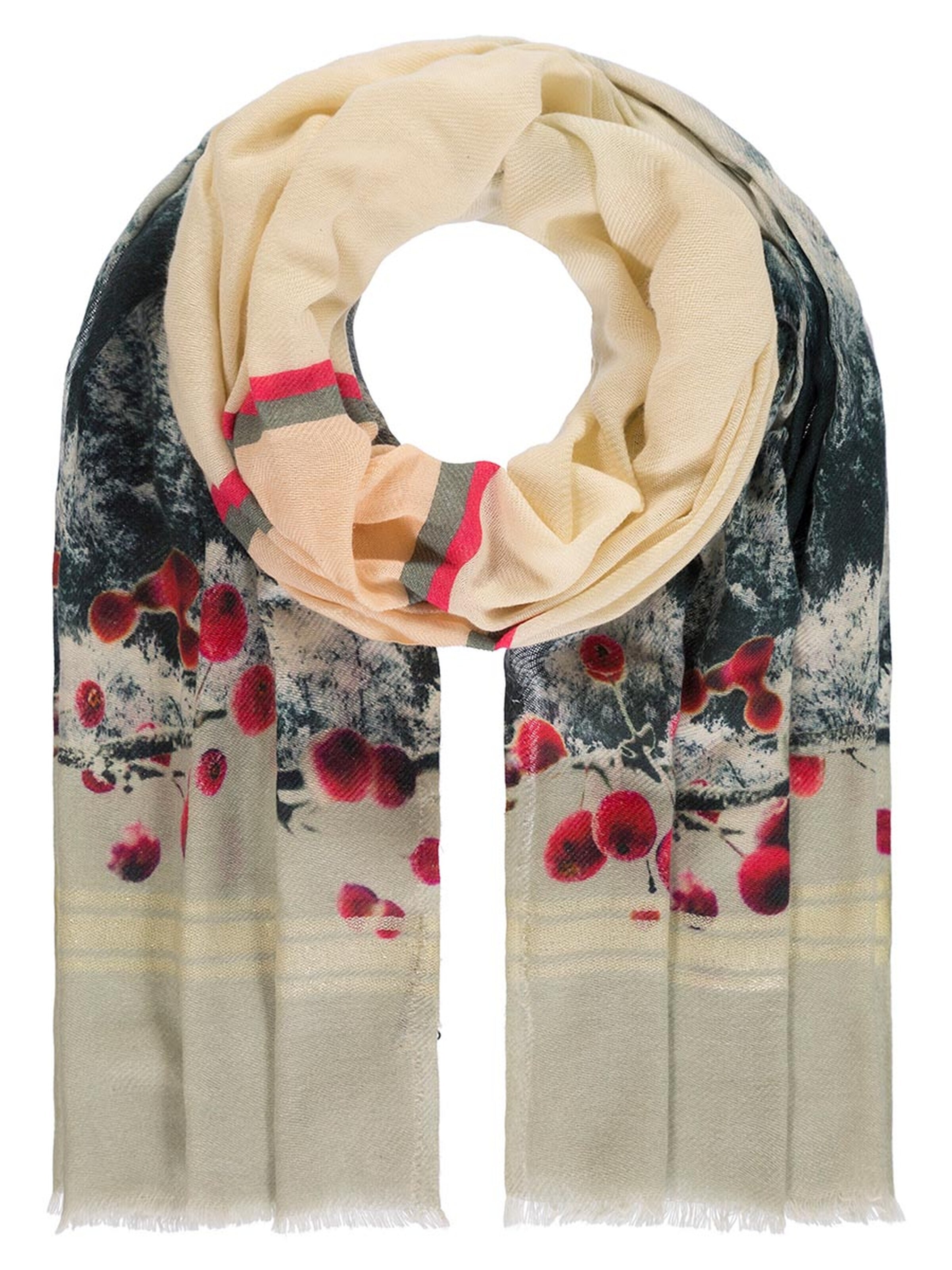 Passigatti Tuch 'Schal mit Winterlandschafts-Druck'‌‌‌ in Beige: Vorderseite