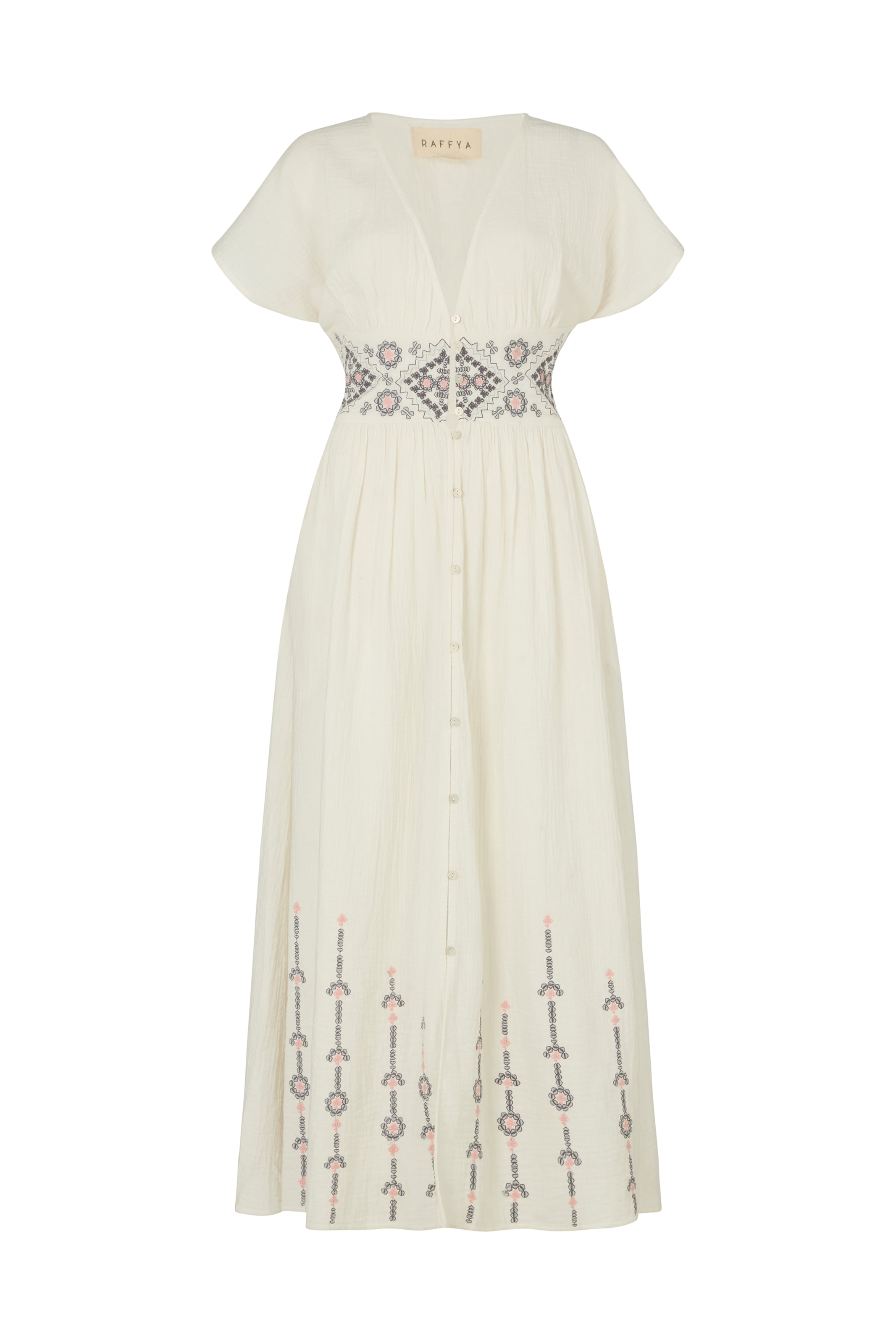 RAFFYA Kleid 'Sally Ann' in rosa / schwarz / weiß, Produktansicht