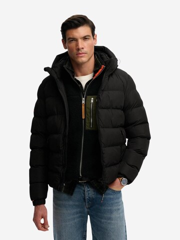 Superdry Winterjas 'Hooded Sports Puffer Jacket SDM5011905A' in Zwart