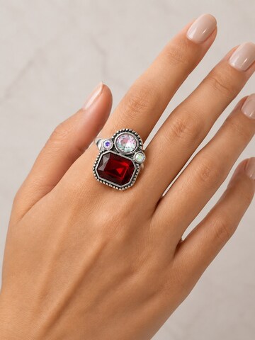 COLLEZIONE ALESSANDRO Ring 'Blinger' in Red: front
