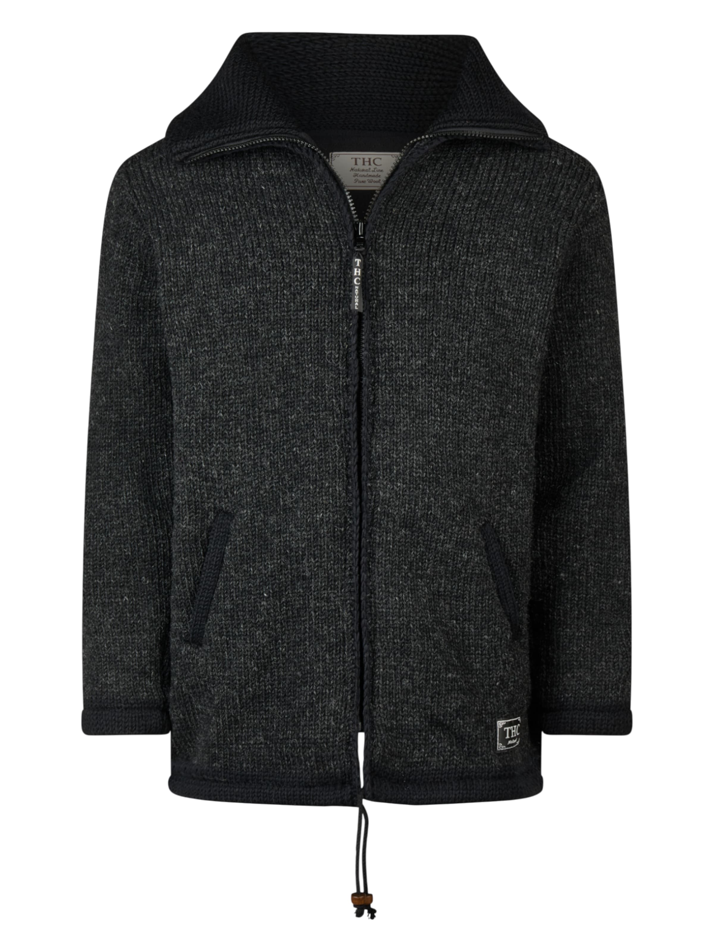 THC Natural Line Strickmantel '901' in Grau: Vorderseite