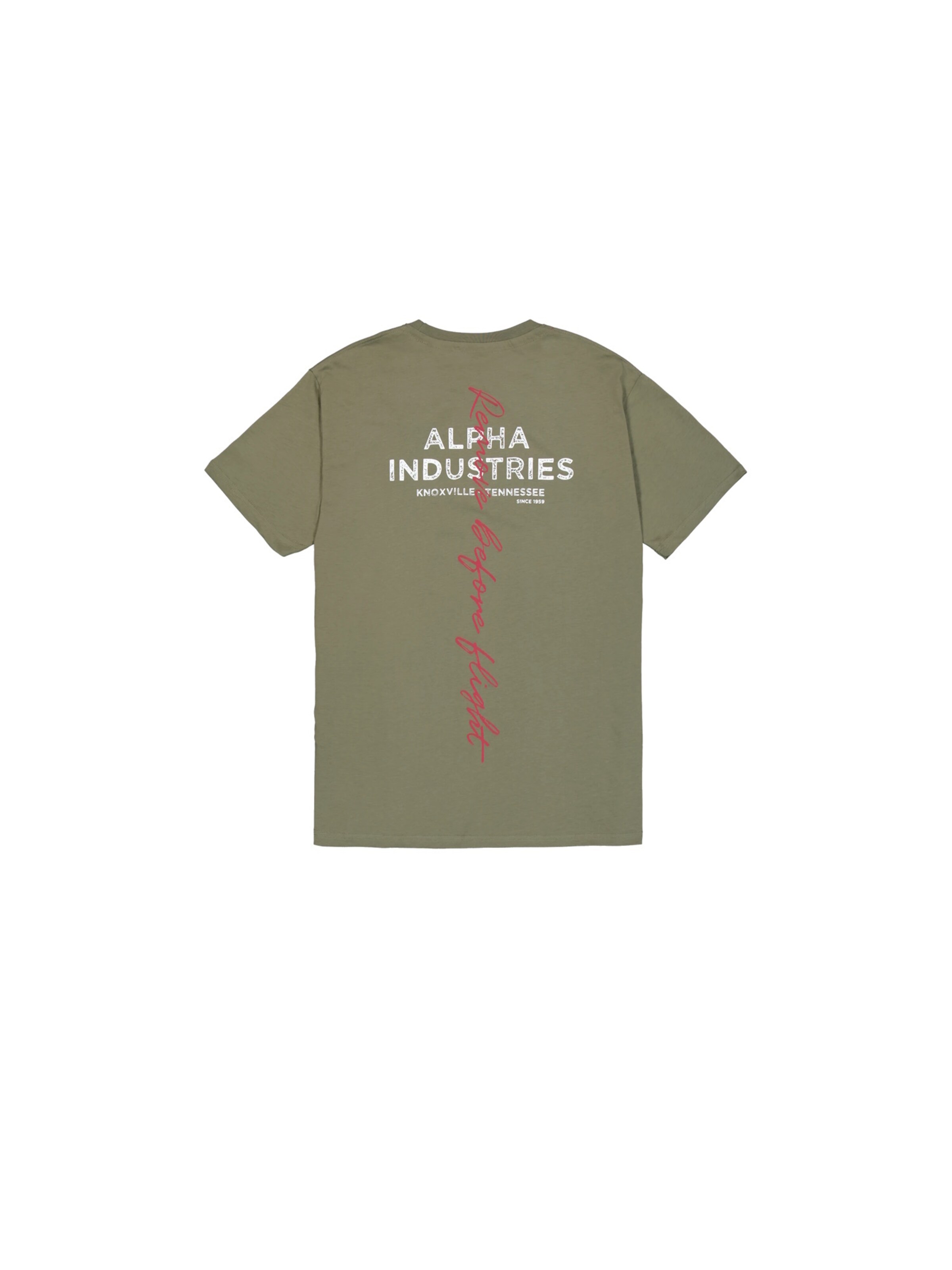 ALPHA INDUSTRIES T-Shirt 'Signature' in Grün