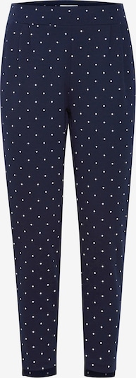 Pantaloni con pieghe 'KATE' ICHI di colore navy / bianco, Visualizzazione prodotti
