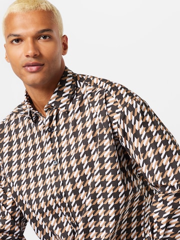 BOSS Comfort fit Button Up Shirt 'Drew' in Beige
