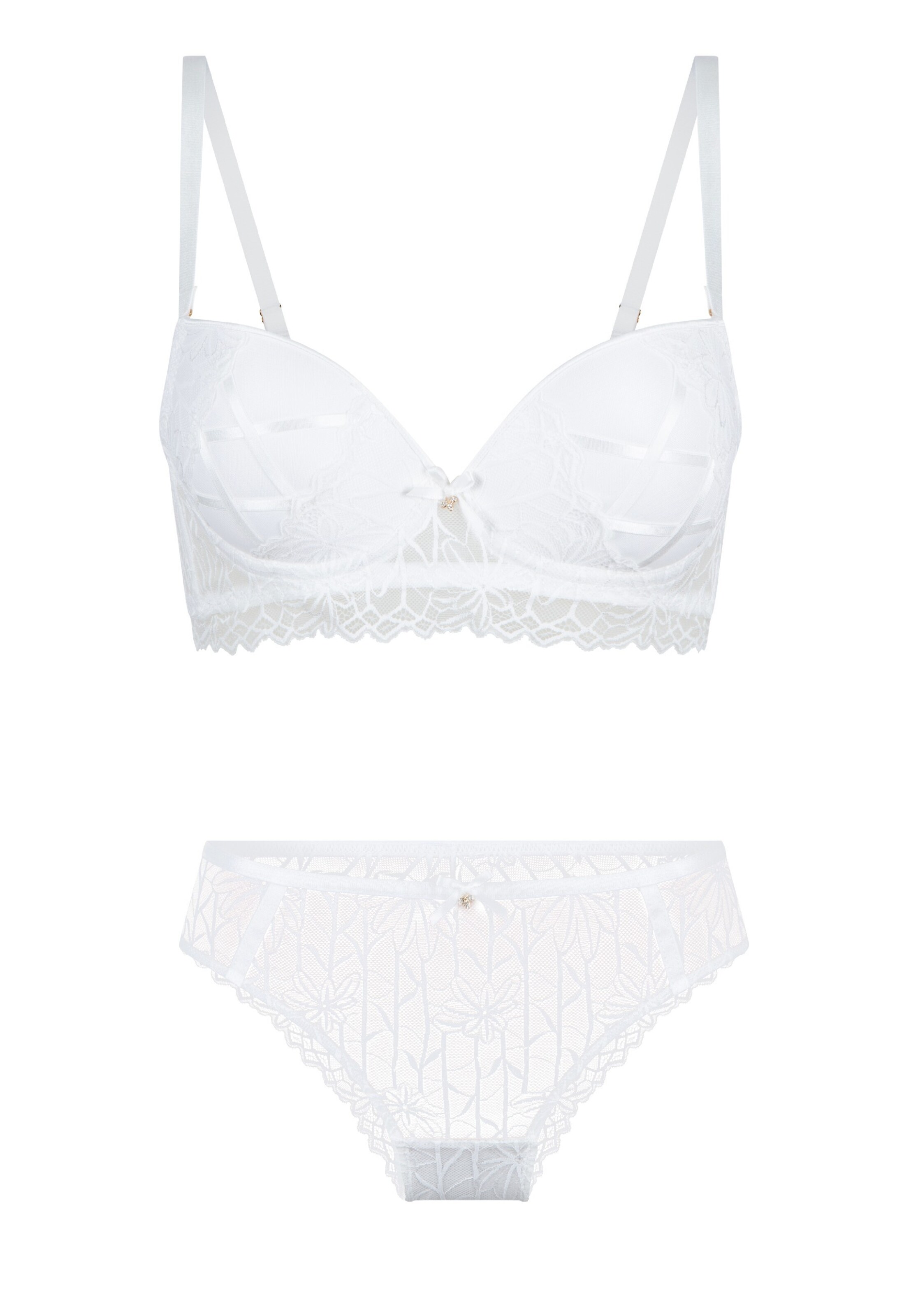 LingaDore - Push-up Conjuntos de ropa interior en blanco: frente