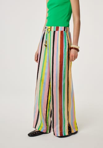 Wide Leg Pantalon Fabienne Chapot en mélange de couleurs : devant