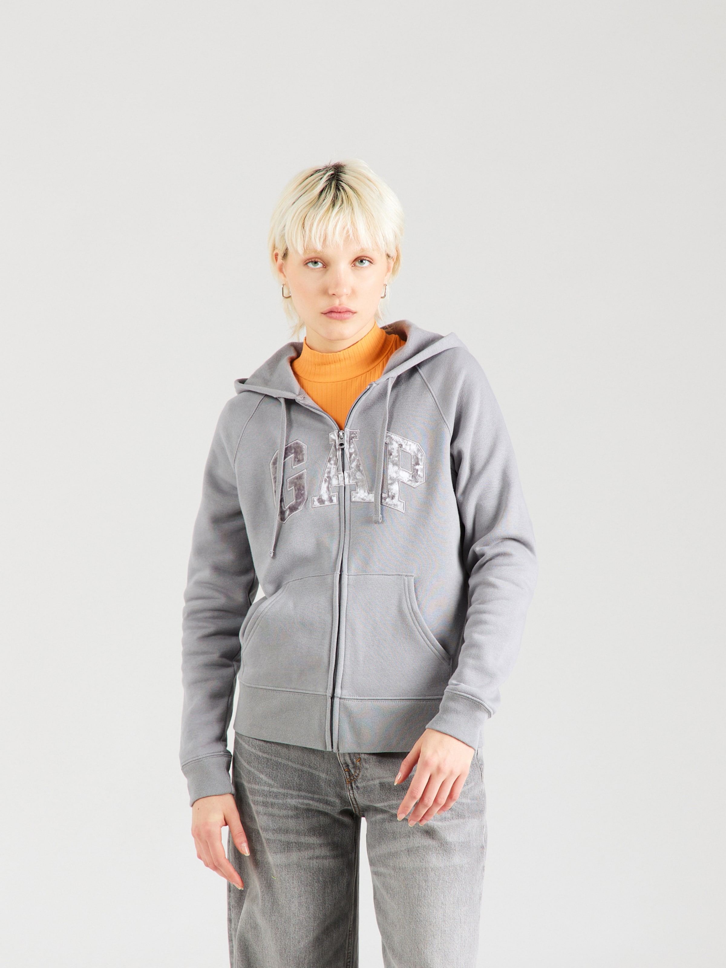 Ladies grey shop zip hoodie