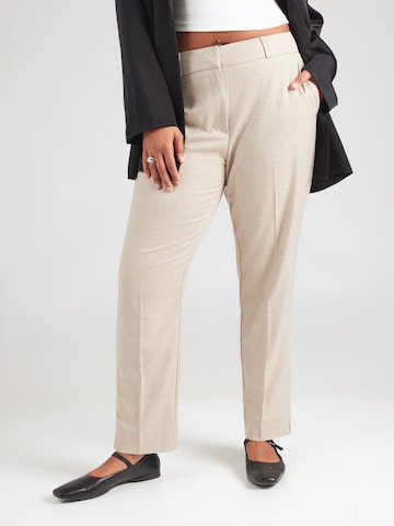 Slimfit Pantaloni cu dungă 'CARVERONICA-ELLY' de la ONLY Carmakoma pe alb: față