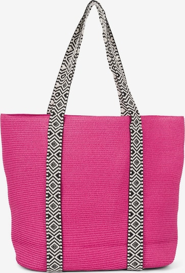 styleBREAKER Strandtasche 'Papierstroh Strandtasche Azteken Muster' in One Size in magenta, Produktansicht