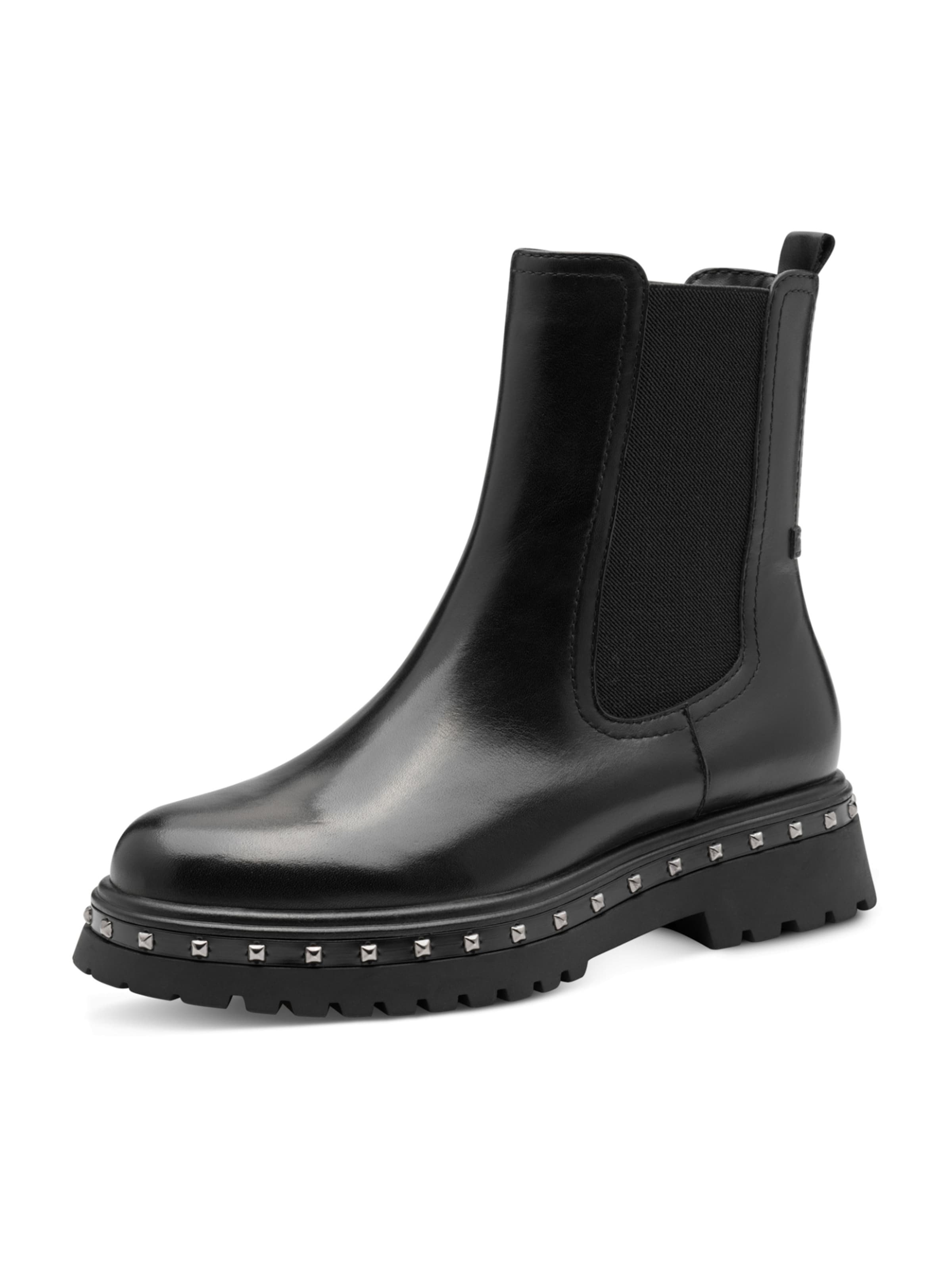 Tamaris - Botas Chelsea en negro: frente