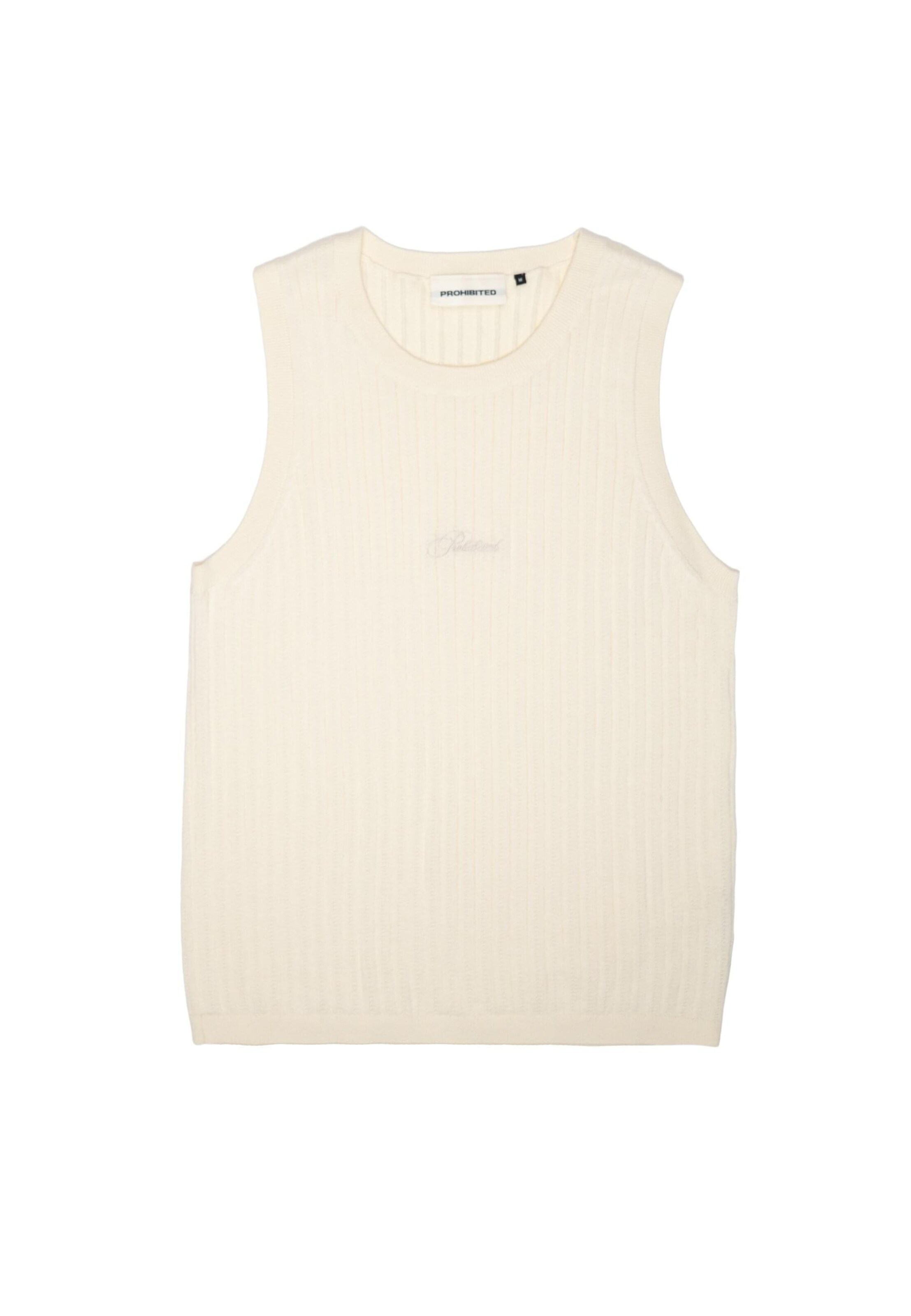 Prohibited Stricktop in Weiß: Vorderseite