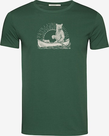 GREENBOMB T-Shirt 'Guide Bear Canoe' in Grün: Vorderseite