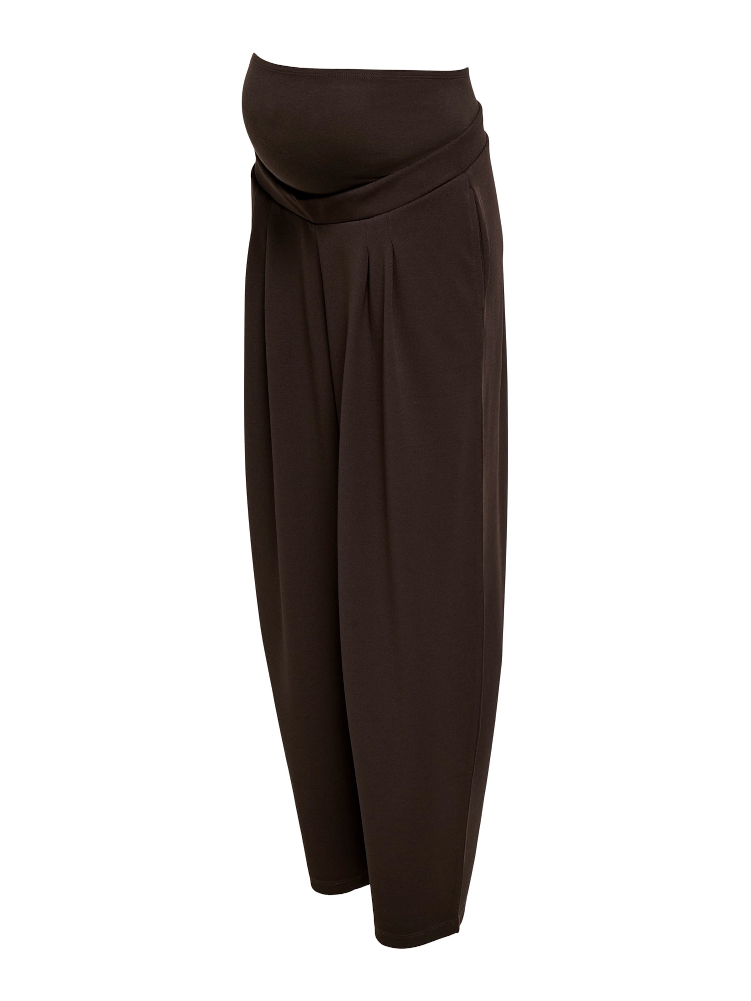 Only Maternity - Pantalón plisado 'OLMBANG' en marrón: frente