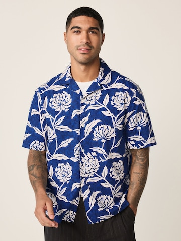 Next Comfort fit Button Up Shirt in Blue: front