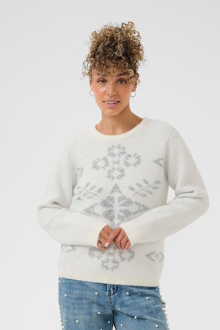 Pull-over 'CRTinsel' Cream en blanc : devant
