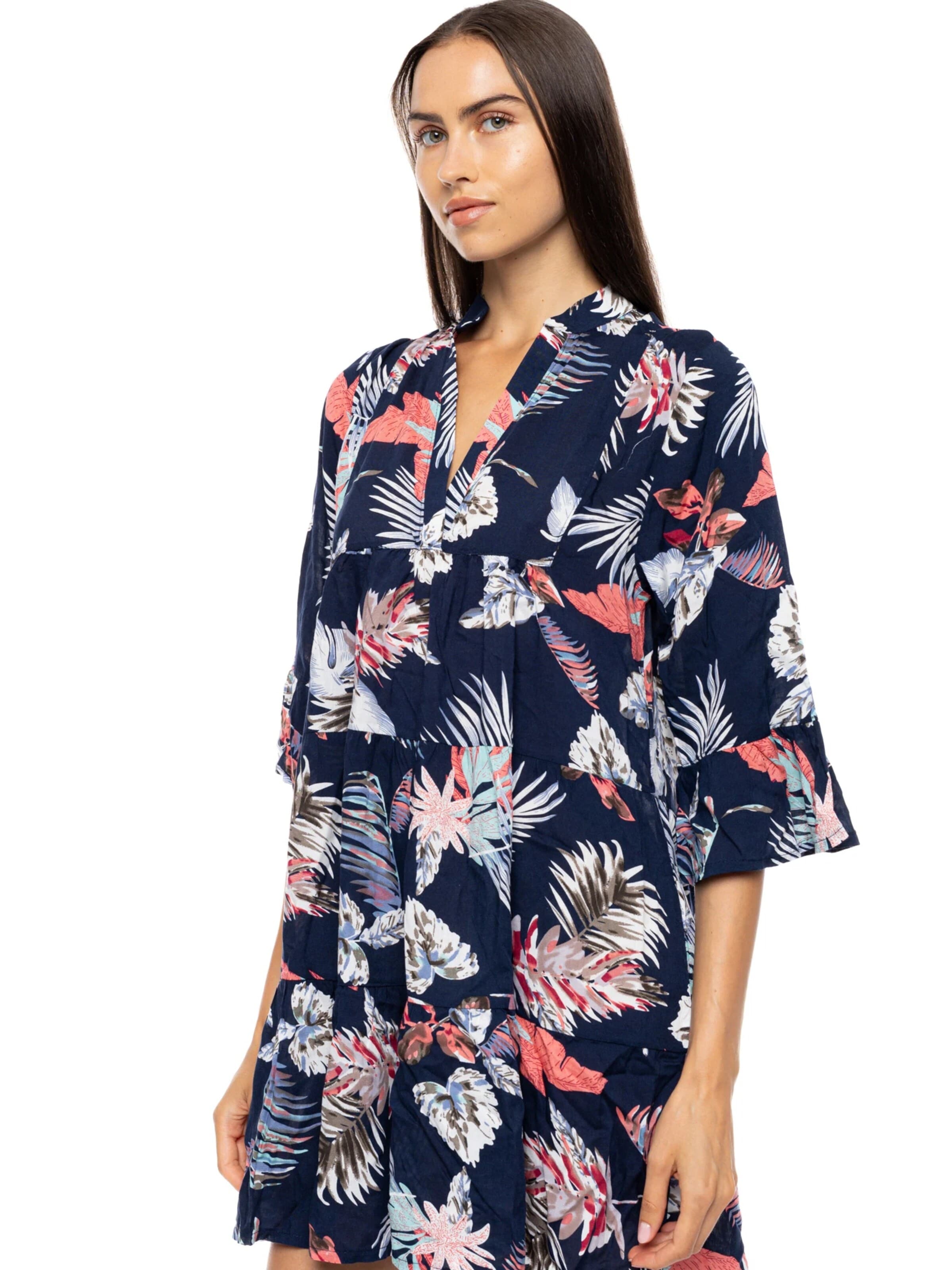 Pink Label - Vestido de verão 'BEACHWEAR TROPICAL' em azul