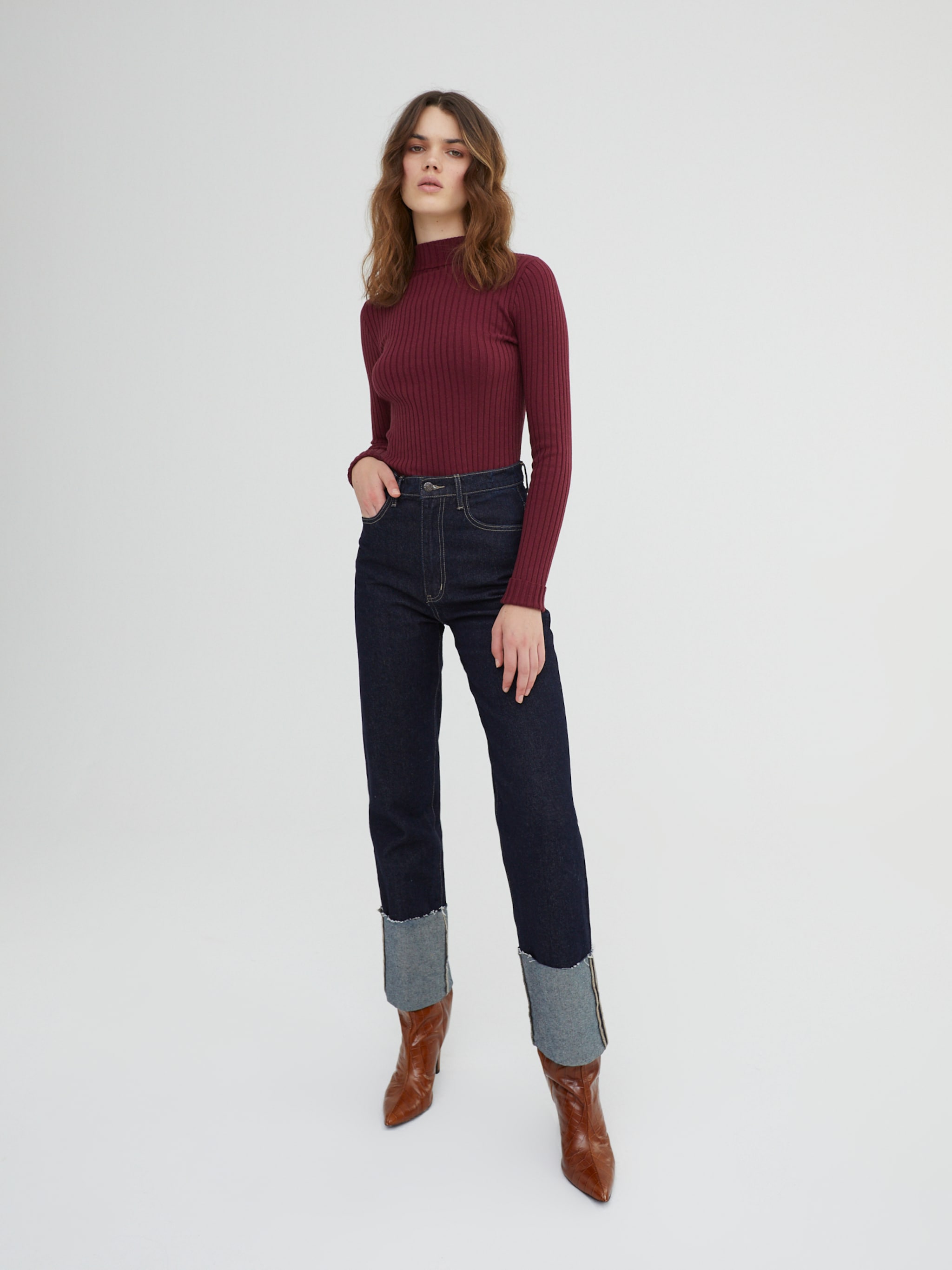 EDITED Produkte Pullover 'JANNICE' burgunder