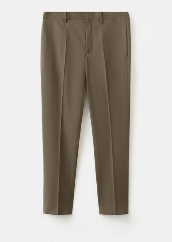 MANGO MAN Slim fit Pleated Pants 'Paris' in Brown