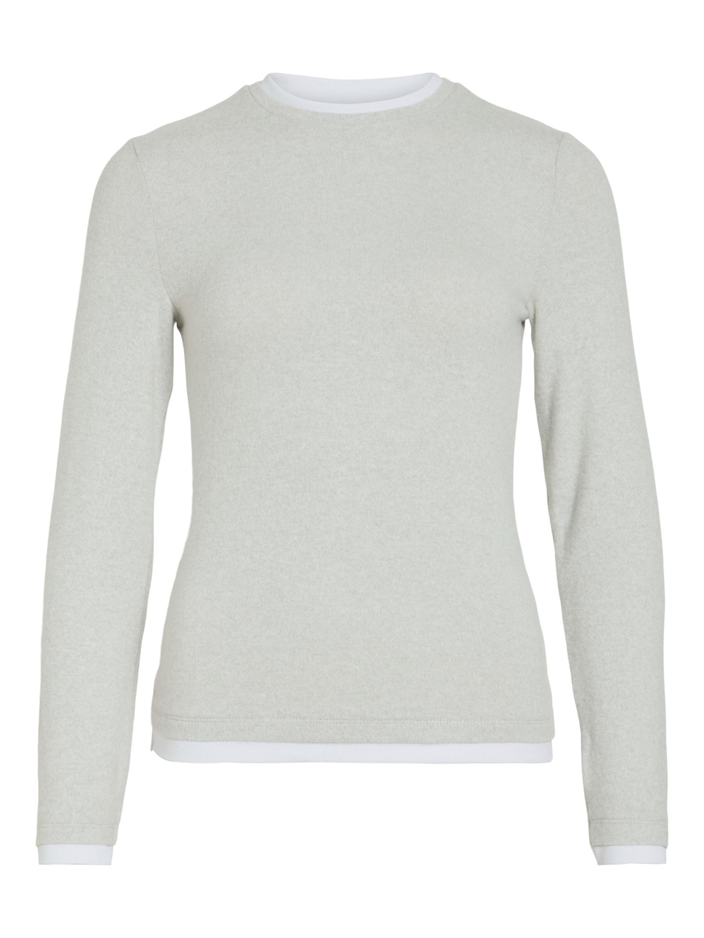 VILA Sweater 'VIAdi' in Light grey / White, Item view