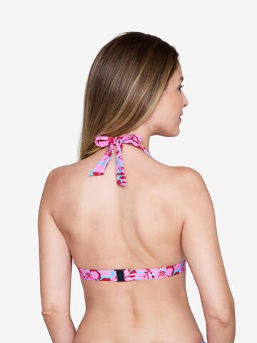 JOOP! Jeans Triangel Bikinitop ' Hibiskus ' in Roze
