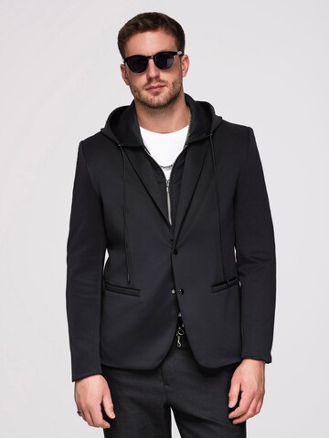 Coupe regular Veste de costume Ombre en noir : devant