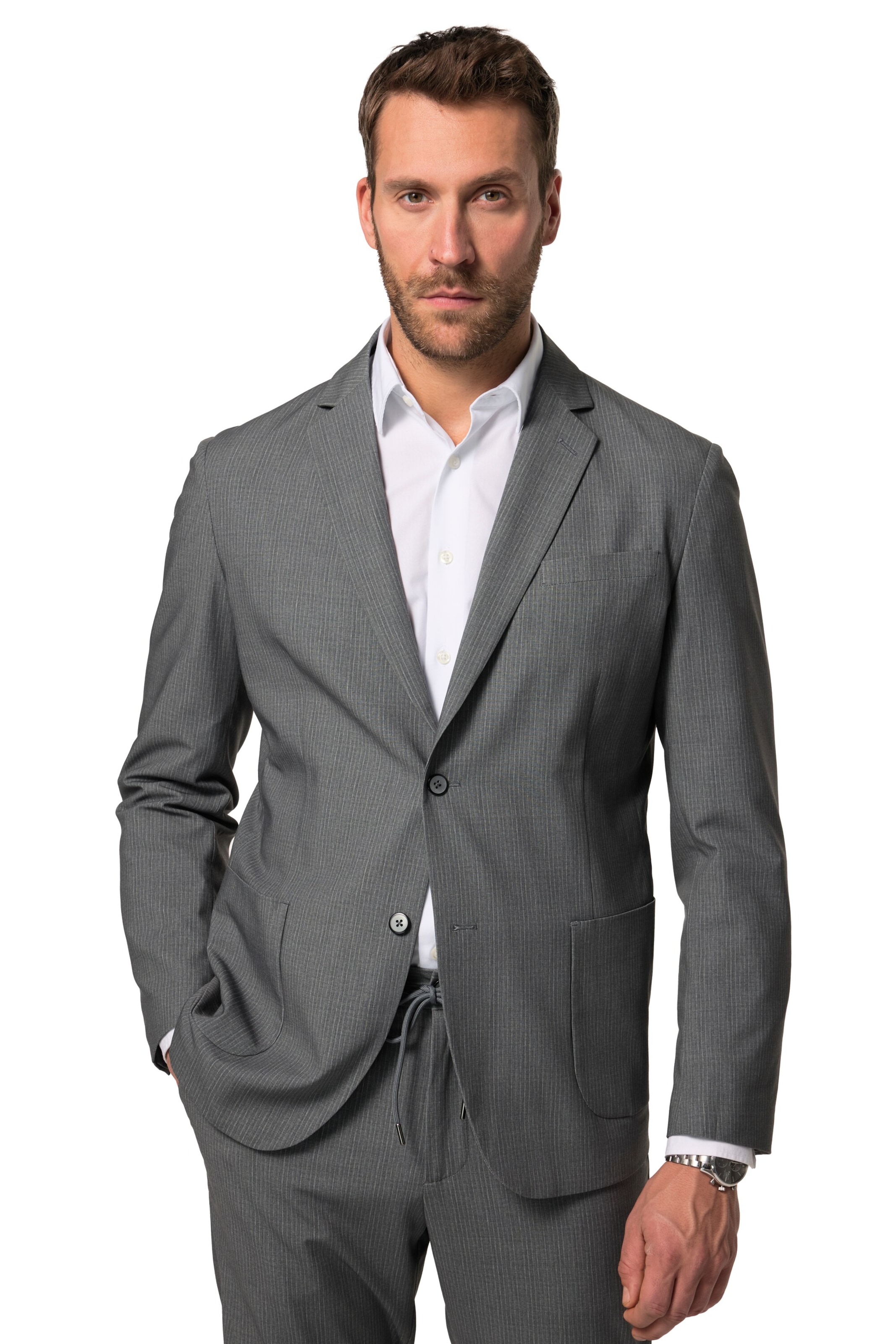 JP1880 Regular fit Colbert in Grijs: voorkant