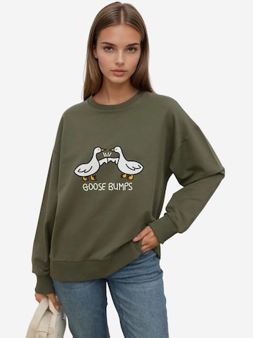 Hiccup Sweatshirt in Grün: Vorderseite