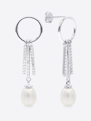 Boucles d'oreilles 'Plessis' Ateliers Saint Germain en blanc