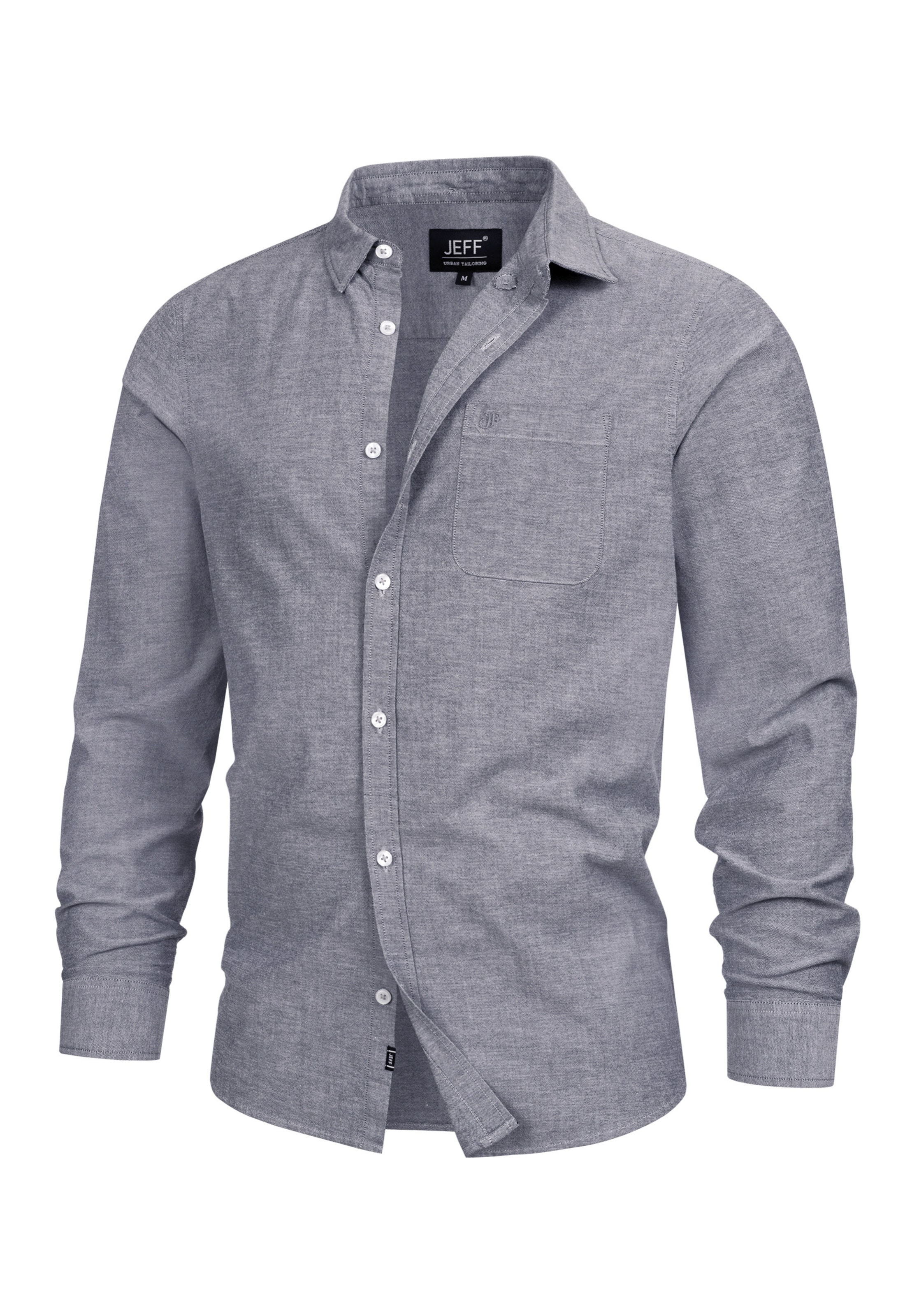 JEFF Button Up Shirt 'Silvwin' in Blue: front