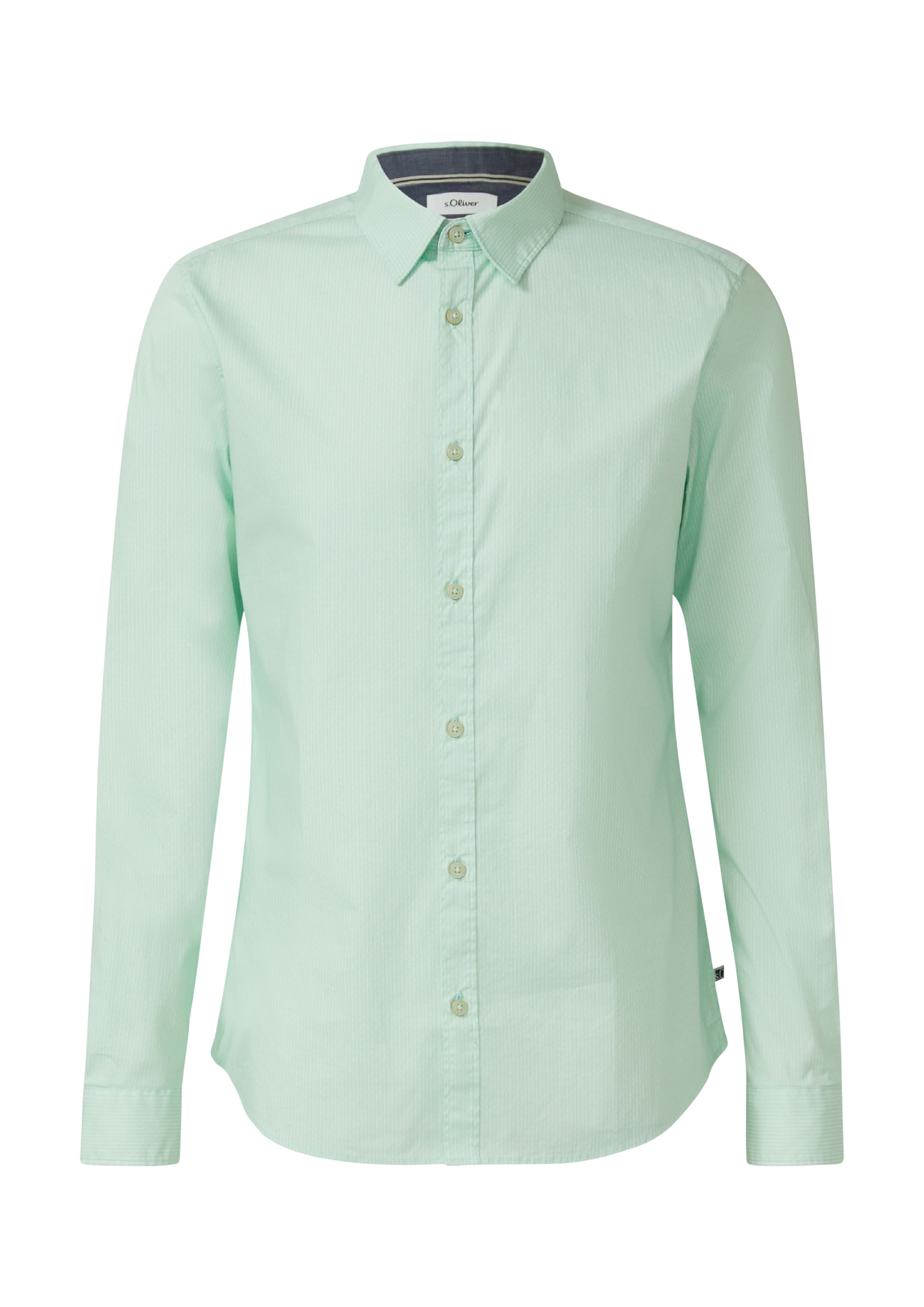s.Oliver Slim Fit Hemd in Grün: Vorderseite