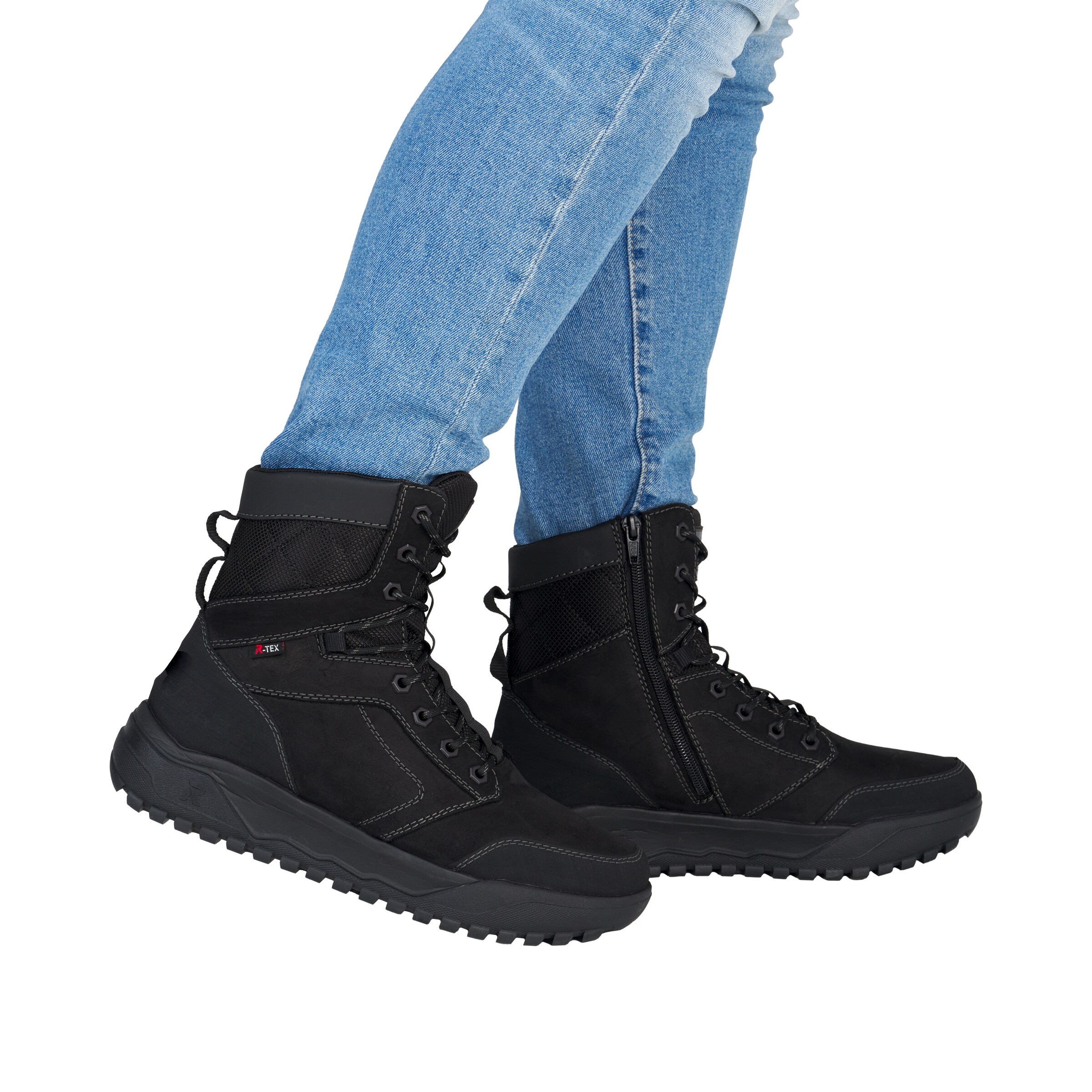 Rieker Lace-Up Boots in Black: front