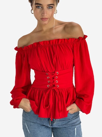 Chemisier Elara en rouge : devant