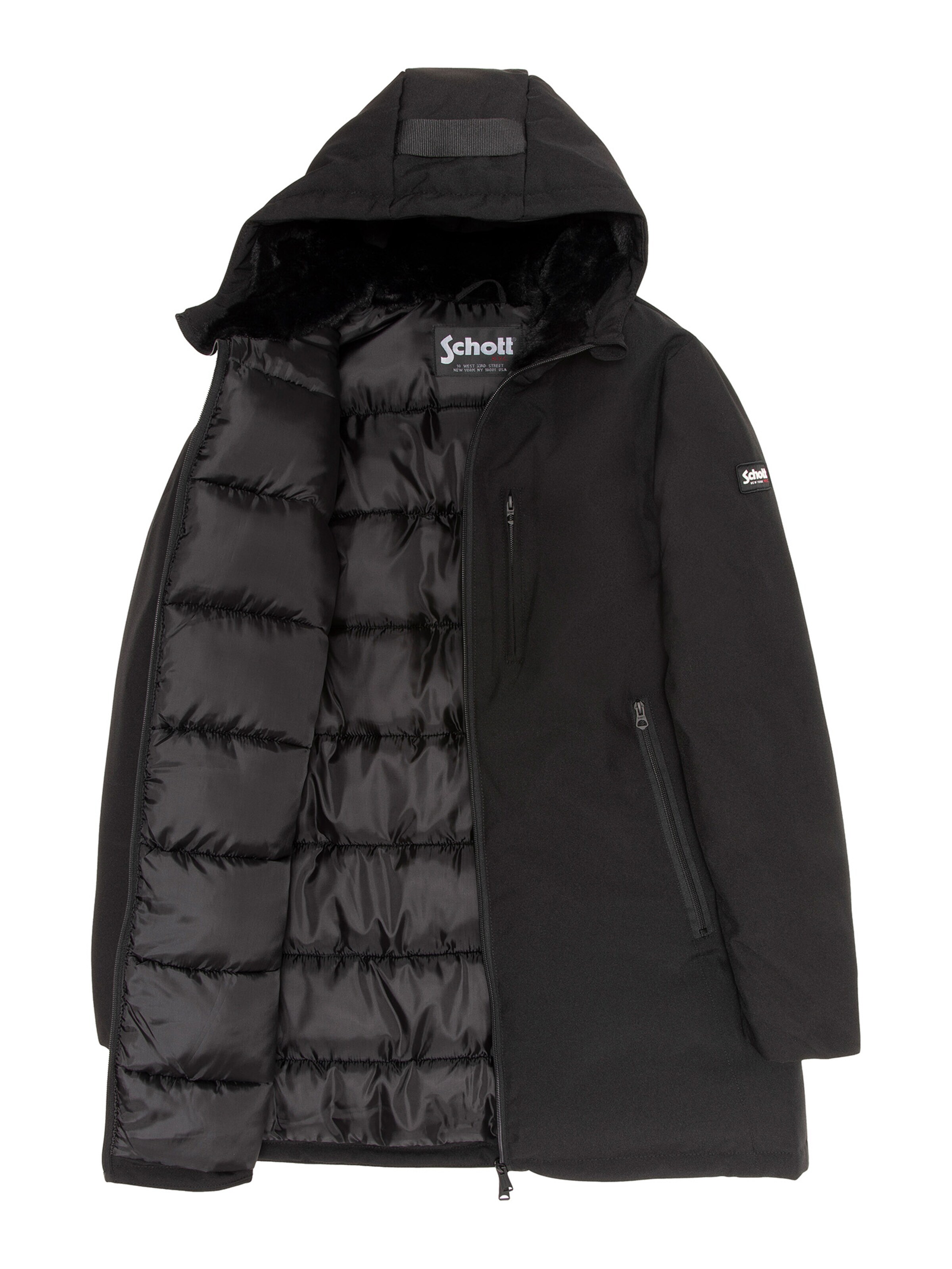 Manteau mi-saison Schott NYC en noir