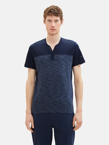 TOM TAILOR قميص 'Serafino' بلون أزرق: الأمام