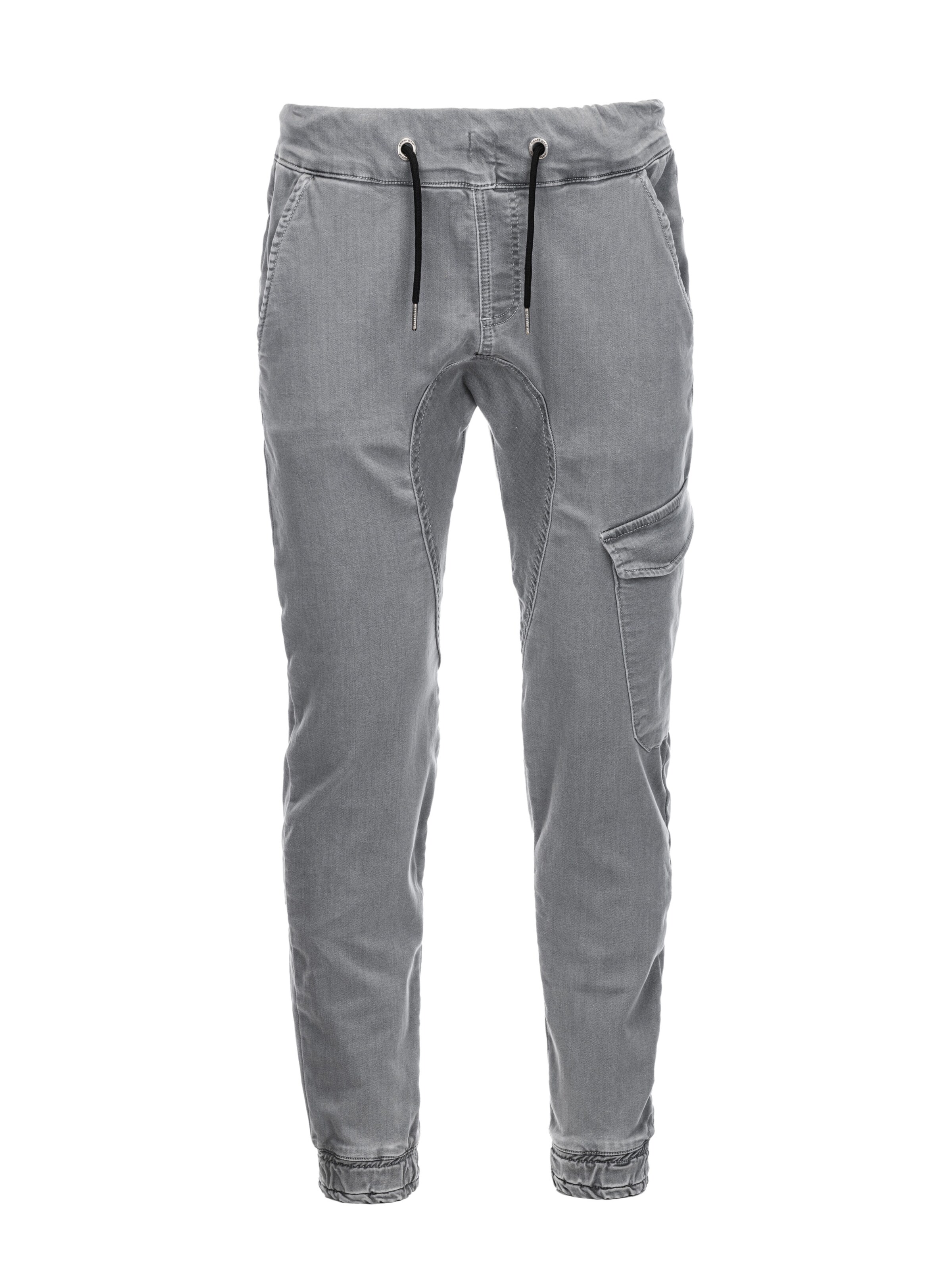 Ombre Tapered Cargojeans 'PADJ-0112' in Grijs: voorkant