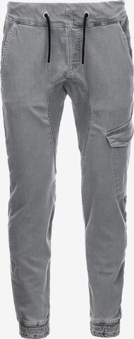 Ombre Tapered Cargojeans 'PADJ-0112' in Grijs: voorkant