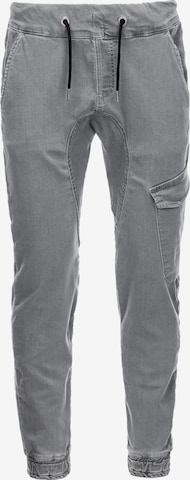 Ombre Tapered Cargo Jeans 'PADJ-0112' in Grey: front